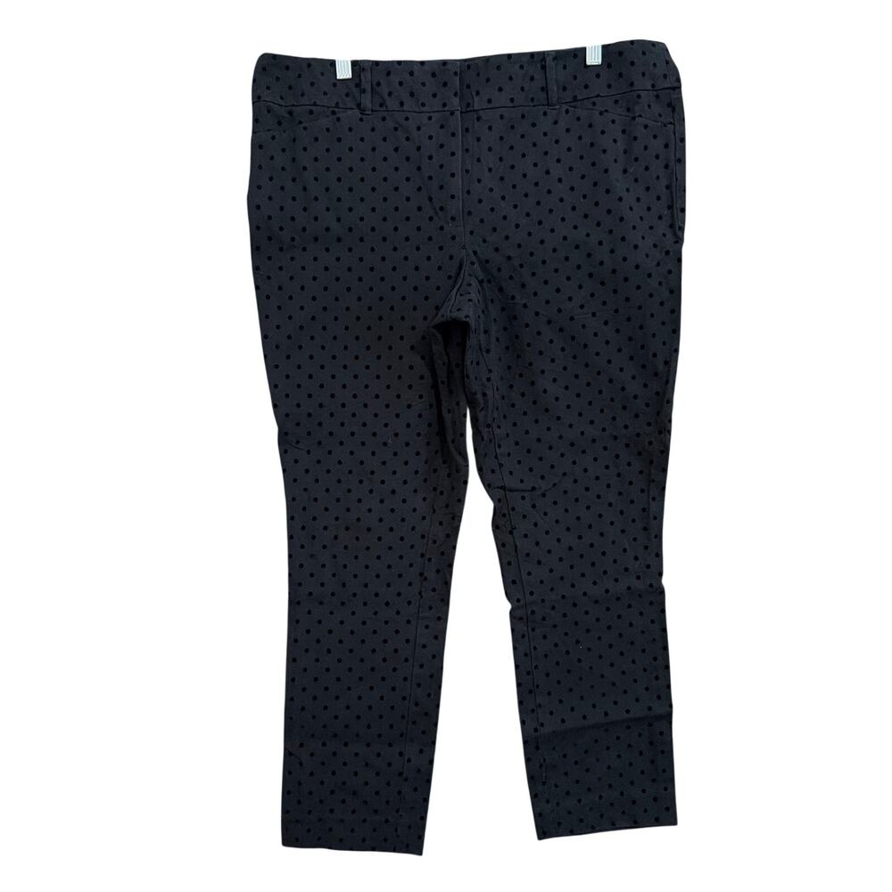 LOFT Outlet Womens Pants Black Dotted High Rise Ankle Workwear Casual Stretch 14